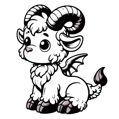 Finished art version if you just want to print the gargoyle goat and make a mood.