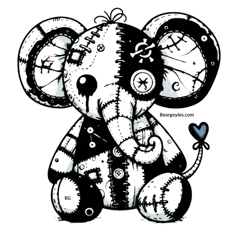 Patchwork Elephant whimsy finished art and promo version