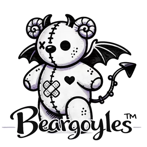 Art promo featuring Debbly bear for Beargoyles