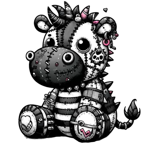 A finished version of Stripy Spiky Hippo #2122
