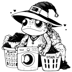 Frog witch doing laundry #1527