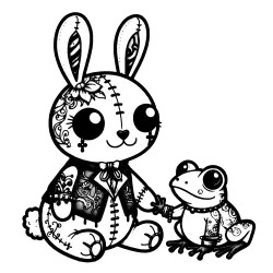 Beargoyle Bunny and Frog #0249
