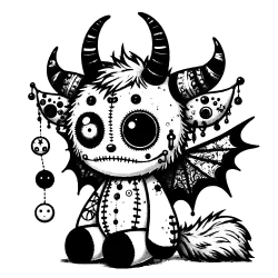 Beargoyle with mismatched eyes and dangles
