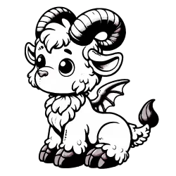 Finished art version if you just want to print the gargoyle goat and make a mood.