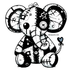 Patchwork Elephant whimsy finished art and promo version