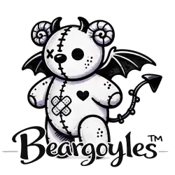 Art promo featuring Debbly bear for Beargoyles