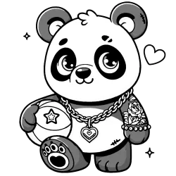 Basket ball panda with chains and tattoos is ready to be downloaded for free. 