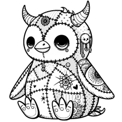 Patchwork gargoyle viking penguin