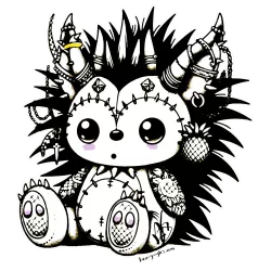 Pineapple Hedgehog Beargoyle at Beargoyles.com to color or enjoy. This one has a splash of color.