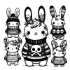 Bunnies in sweaters #1806