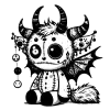 Beargoyle with mismatched eyes and dangles