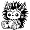 Hedgehog with pineapple earrings and feet #1414