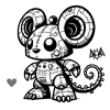 Friendly mechanical mouse with giant ears and a little camera on his head. #1526