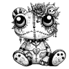 Frog with spikes, tattoos and flower #2130
