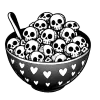 Bowl of skull cereal
