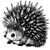 Adorable embroidered hedgehog whimsy with metal spikes