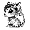 Tatted rat with emo hair and a bandana around it's neck
