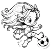 Girlgoyle or boygoyle playing soccer
