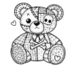 Patchwork teddy bear and cross bones