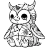 Patchwork gargoyle viking penguin
